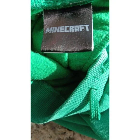 Large 2023 Minecraft Boys Sweatpants Expandable Waist String Tie Green Excellent - Picture 6 of 11